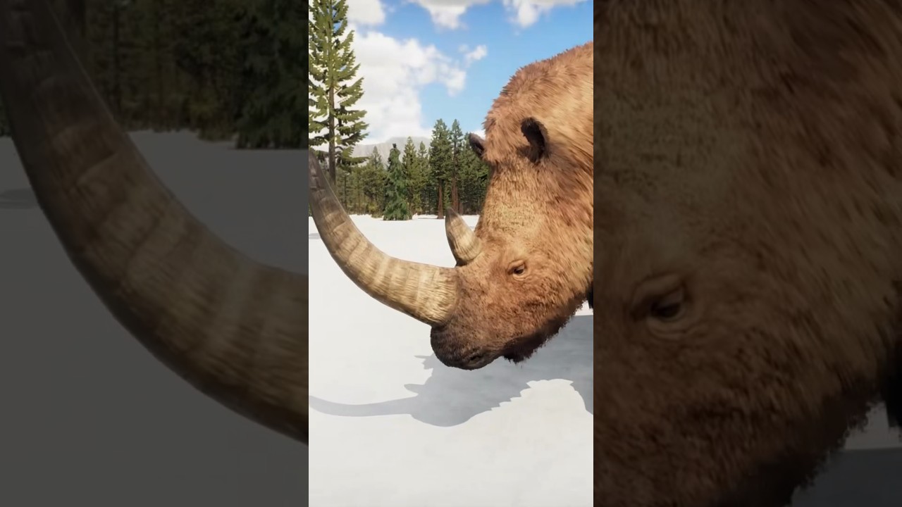 LA EXTINCI&Oacute;N DEL RINOCERONTE LANUDO 🦏 COELODONTA #animals #animal #shorts #short #wildlife