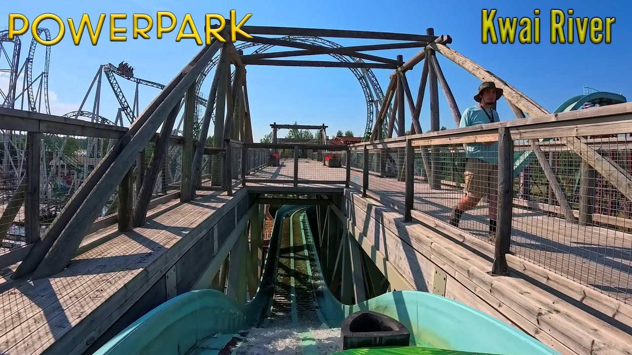 Kwai River Flume Ride 4K Front Seat POV - PowerPark