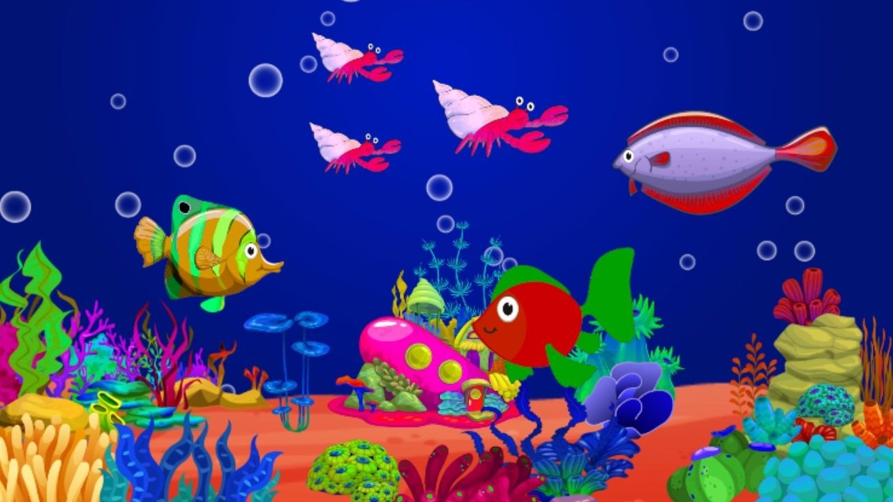 Silent Blue Ocean Fish Lullaby 🐟 Gentle Baby Sleep Sounds🎶 with Calm Aquarium Visuals