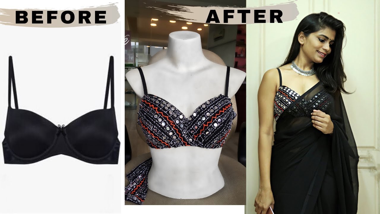 DIY: Convert your Old Bra into a designer Blouse/ Bustier #refashion #DIYfashion