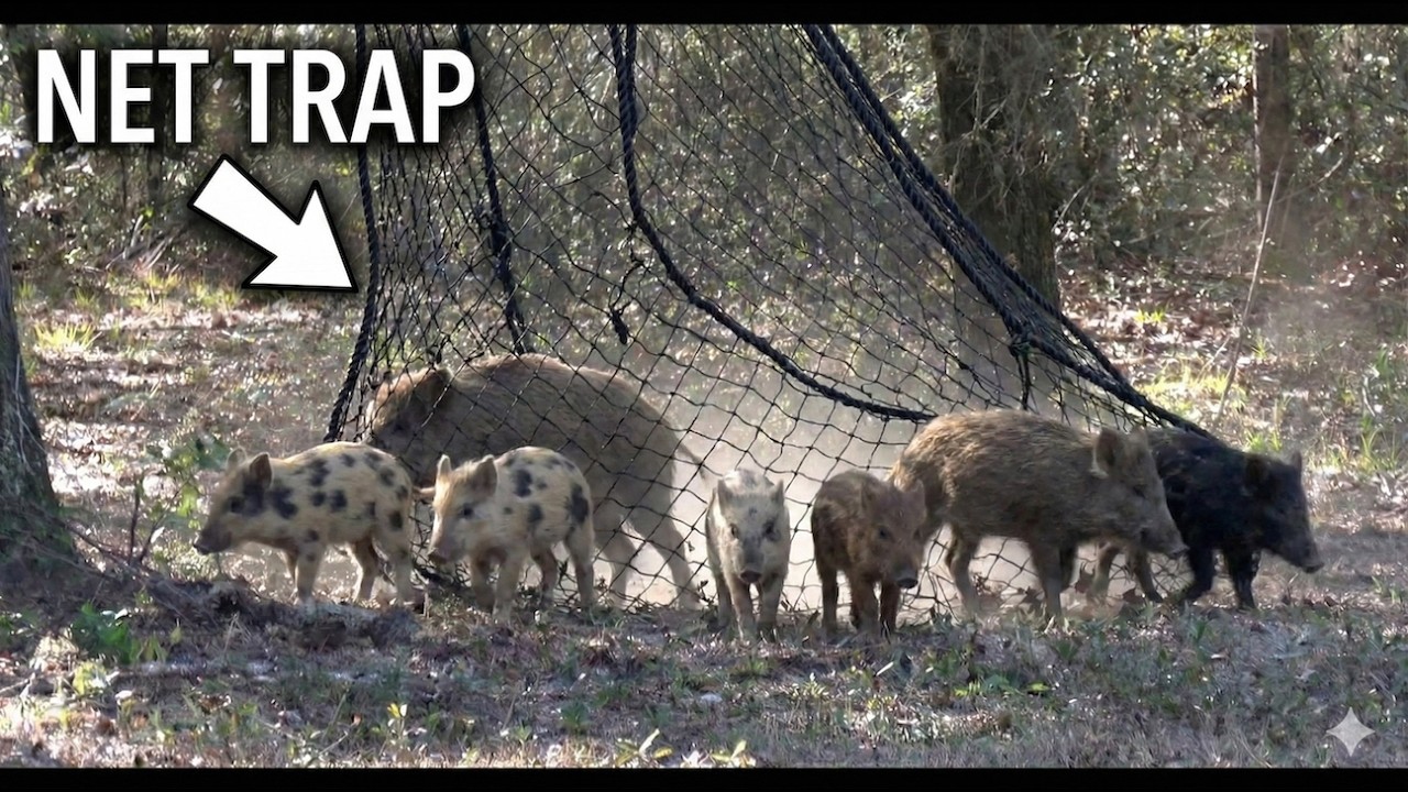 Creative Wild Pig Trap Using Net Worked Perfectly!