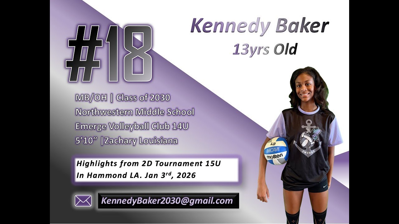 Kennedy Baker's 14U Highlights from 2D Tournament 15U Division 2026
