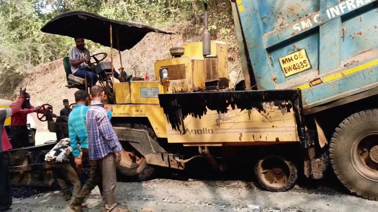 Hot Mix Asphalt Road Construction | Paver Machine & Roller Compaction#constructionwork #excavator #