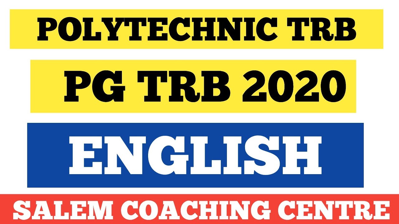 PG TRB & POLYTECHNIC TRB ENGLISH IMPORTANT QUESTIONS & ANSWERS #salemcoachingcentre