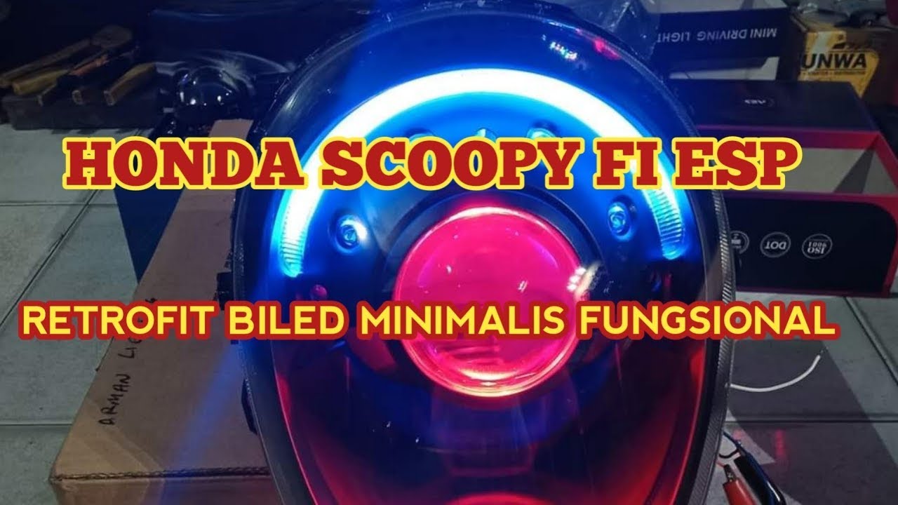 HEADLAMP HONDA SCOOPY FI ESP RETROFIT BILED MINIMALIS FUNGSIONAL