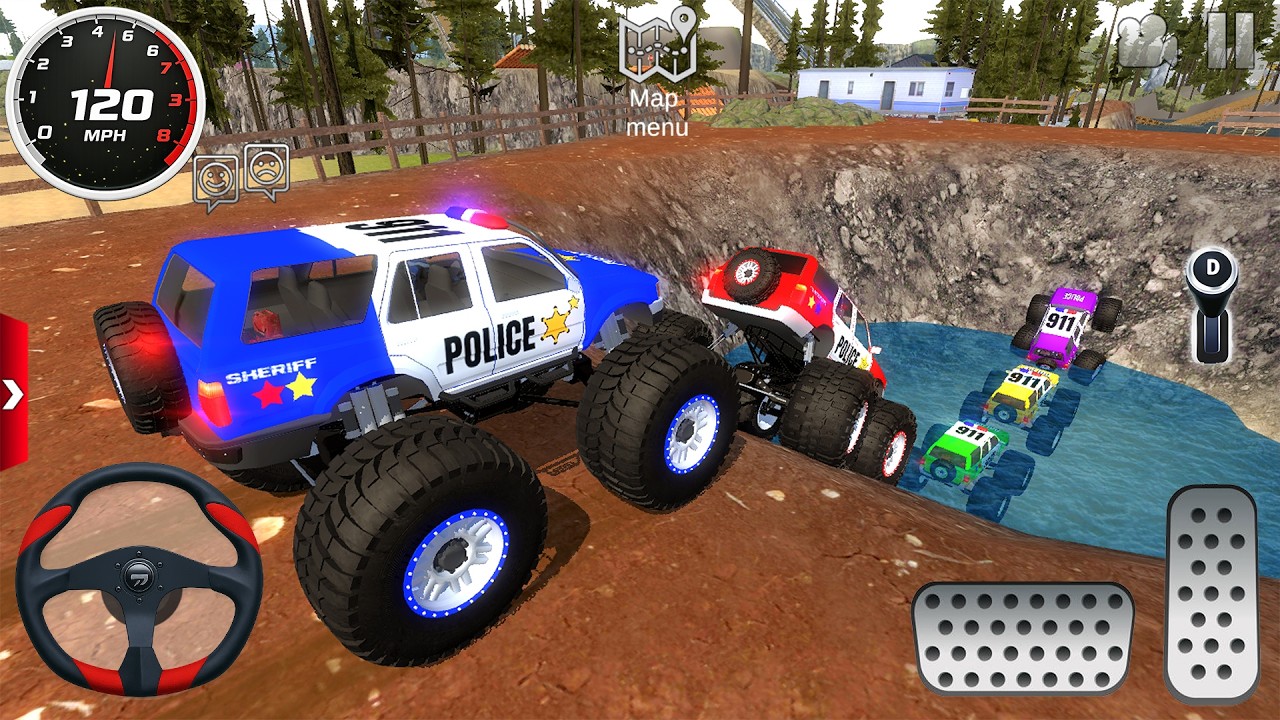 Police Monster Truck Stunt Impossible Driving  - Offroad Car Racing Simulator 3D - Android Gameplay