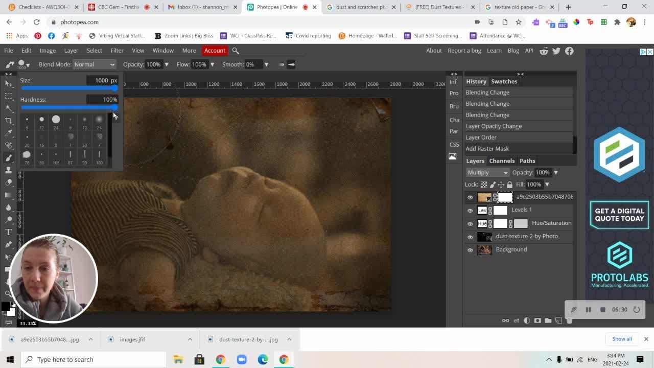 Adding vintage edits to your photos in Photopea
