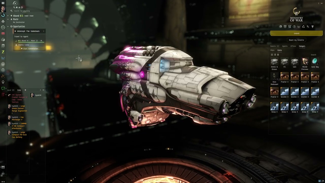 Eve Online - Dominix Level 4 mission gameplay - Intercept the Saboteurs (Guristas)