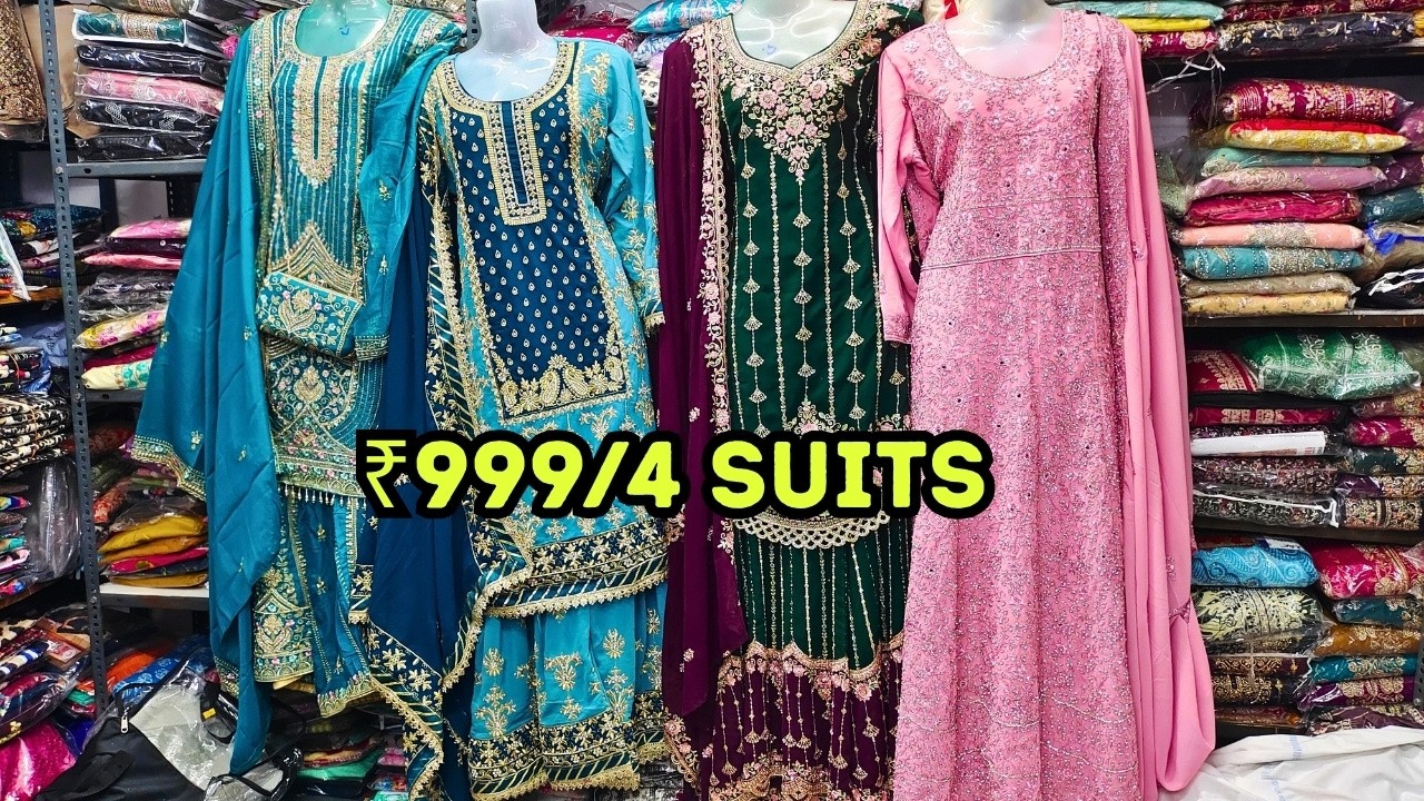 ₹999/4 Suits Eid Special Pakistani Readymade Suits Fancy Work Suits Hyderabad