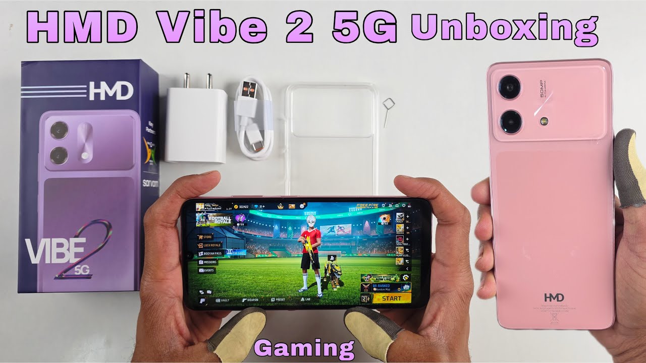 HMD Vibe 2 5G unboxing and gaming test 50MP Al camera, 6000mAh battery
