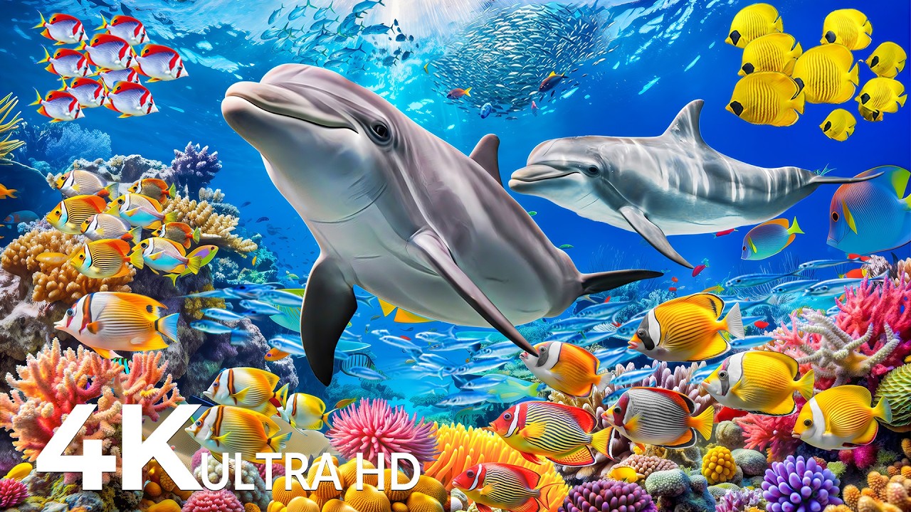 Underwater Wonders 4K - Amazing Fish, Coral Reefs & Sea Animals - Fish Tank Sound For Deep Sleep #42