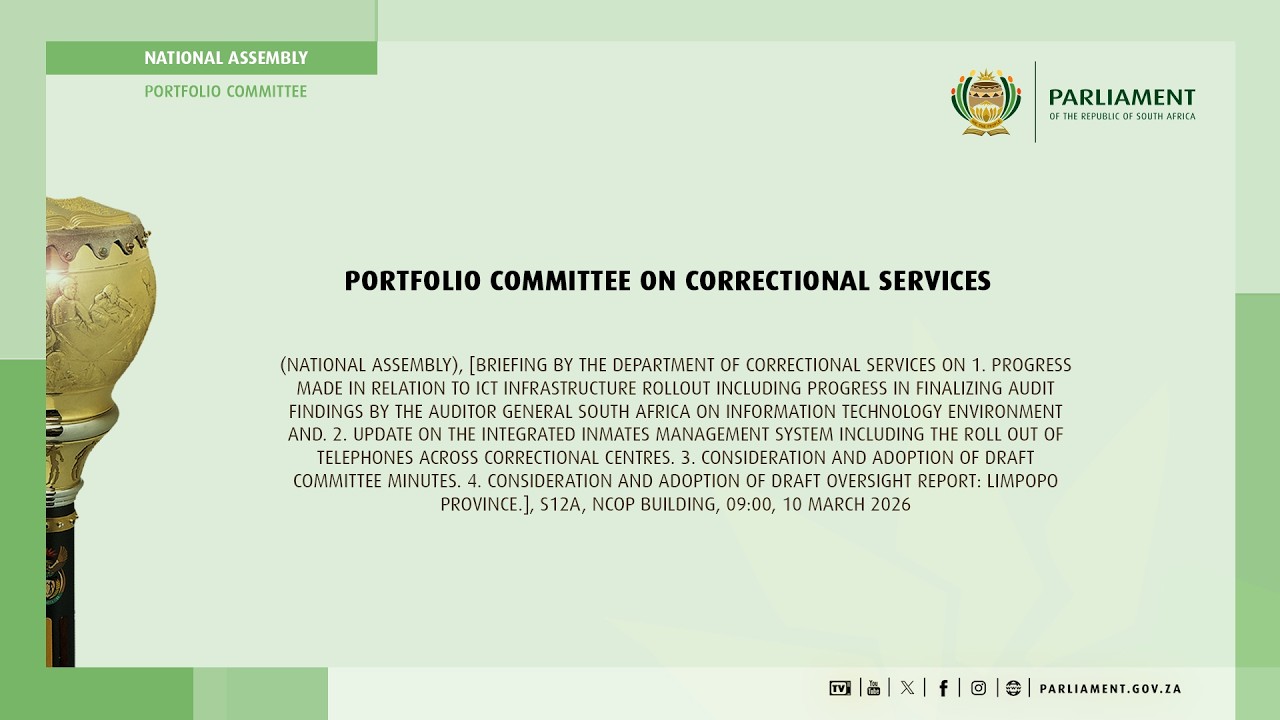 Portfolio Committee on Correctional Services, 10 March 2026