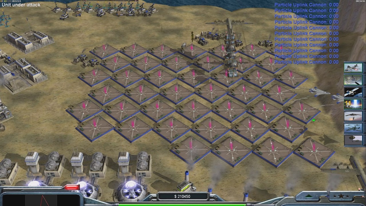 USA Laser - Command & Conquer Generals Zero Hour - 1 против 7, сложный геймплей