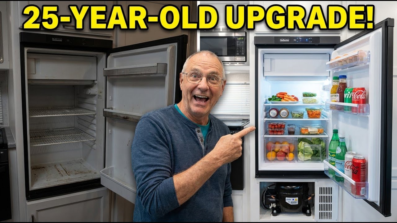 This 25 year old Norcold 1200 RV fridge gets a great dual 12 volt compressor upgrade