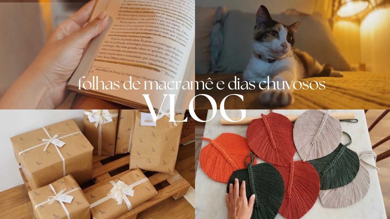 Fazendo folhas de macramê| dias chuvosos e aconchegantes #vlog #folhamacramê 