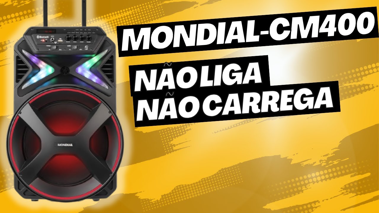 Caixa de Som Amplificada Mondial CM-400, Não Liga e não Carrega