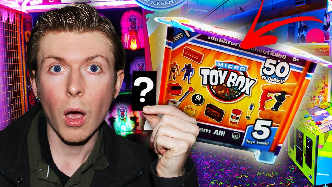 Winning MYSTERY Micro Toy Boxes at the Arcade! (Unboxing)