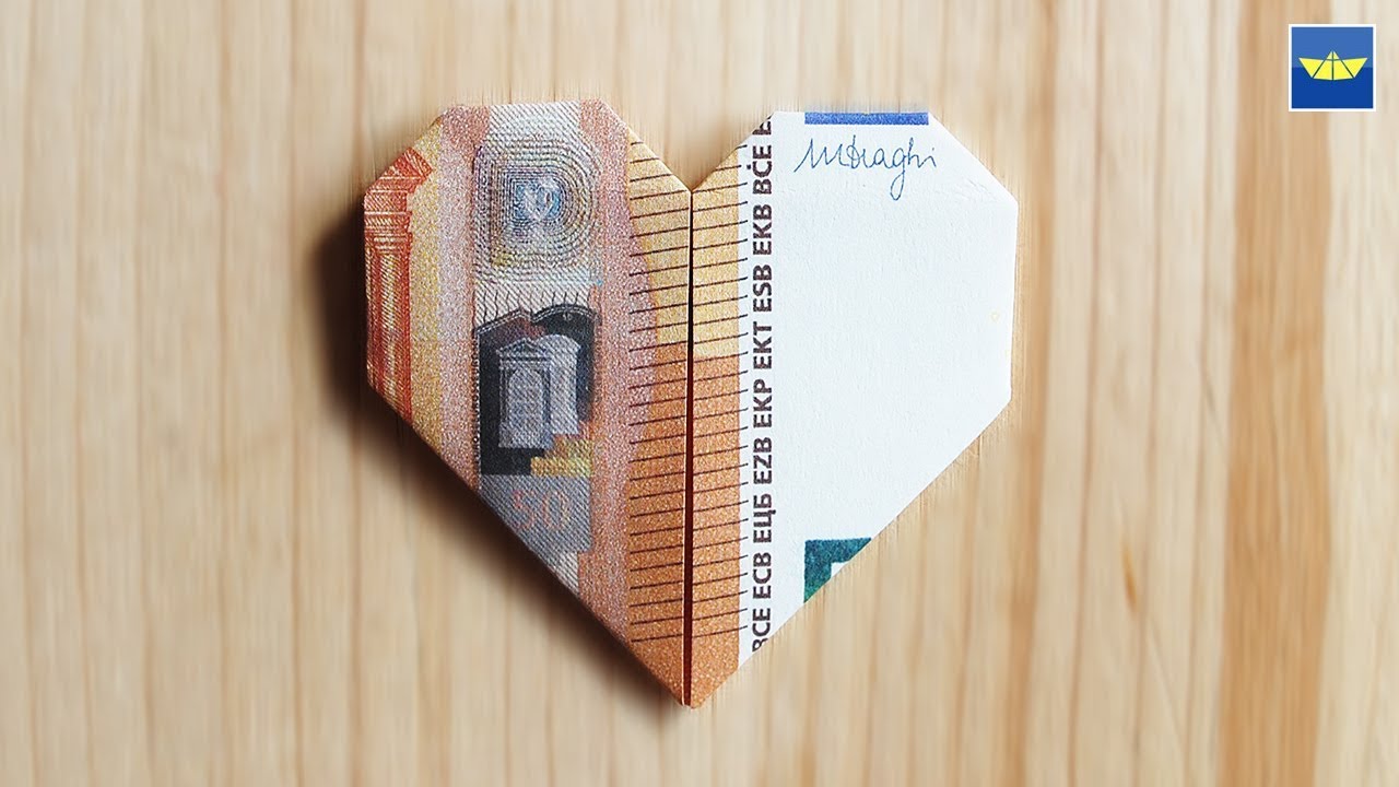 Geldscheine falten herz : Geldgeschenke zur Hochzeit basteln