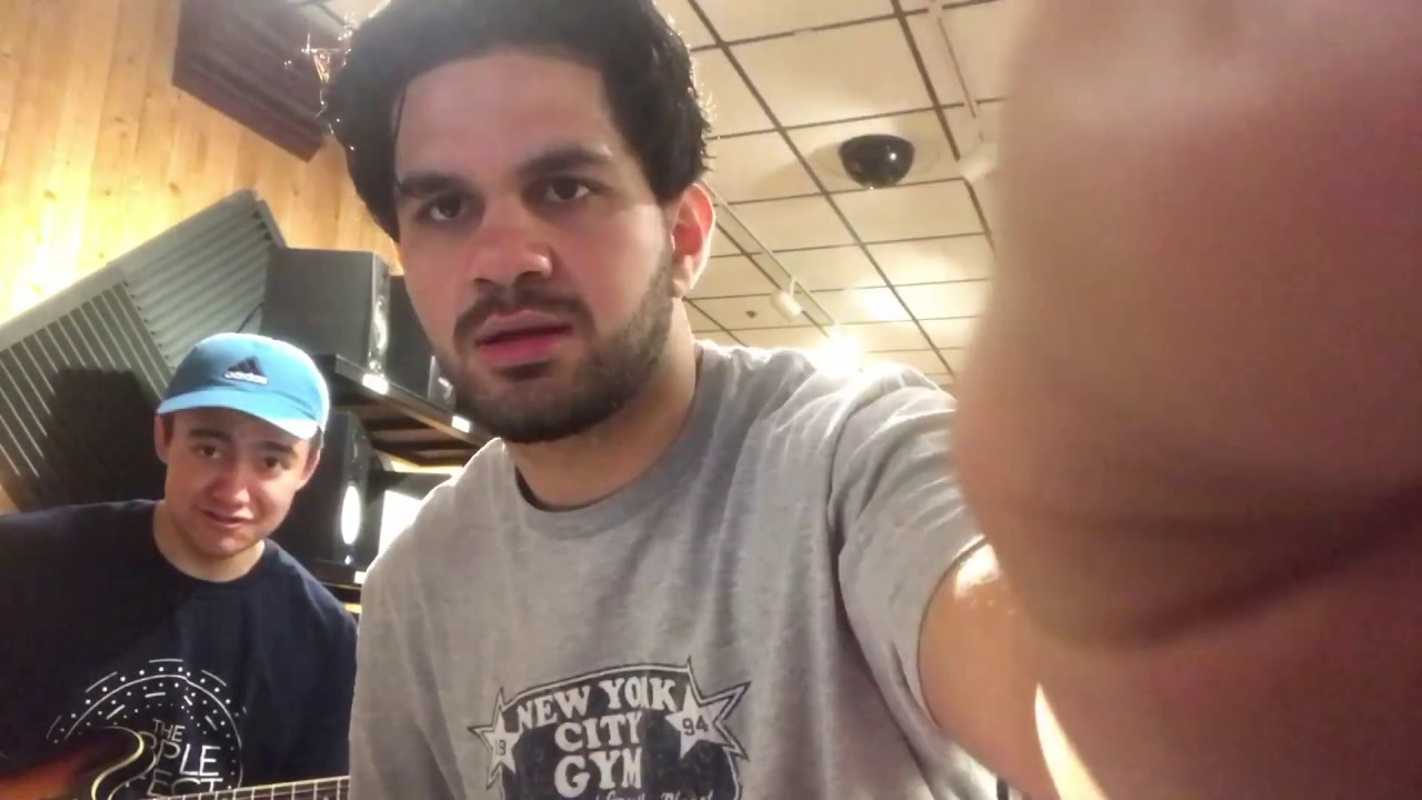 making a beat in a music store
