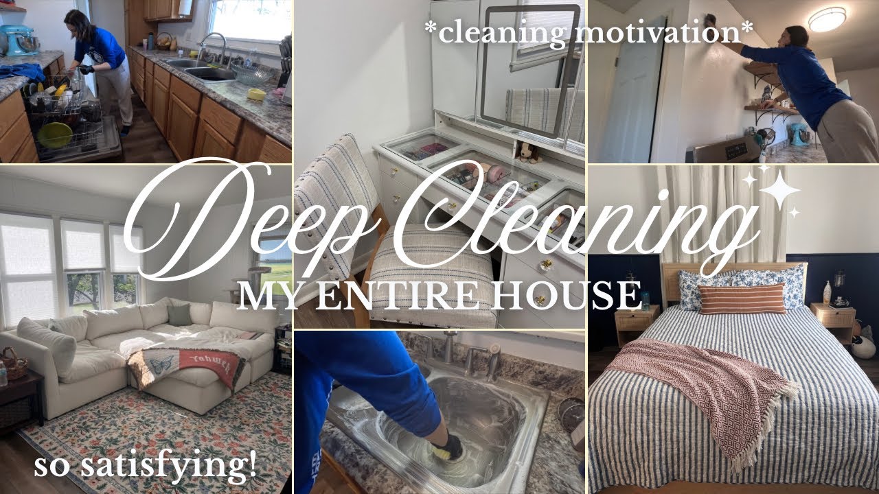 DEEP CLEANING my ENTIRE house *extreme deep cleaning motivation vlog*