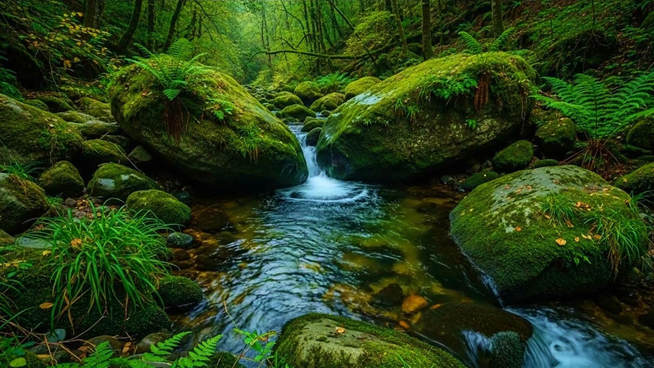 Gentle Water Flow with Birds | Peaceful River Sounds for Relaxation & Calm
