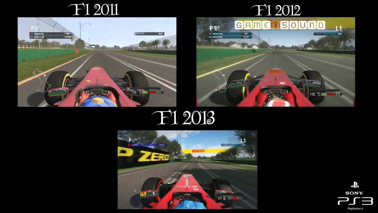 F1 2013 vs F1 2012 vs F1 2011 Sound and Graphic Comparison