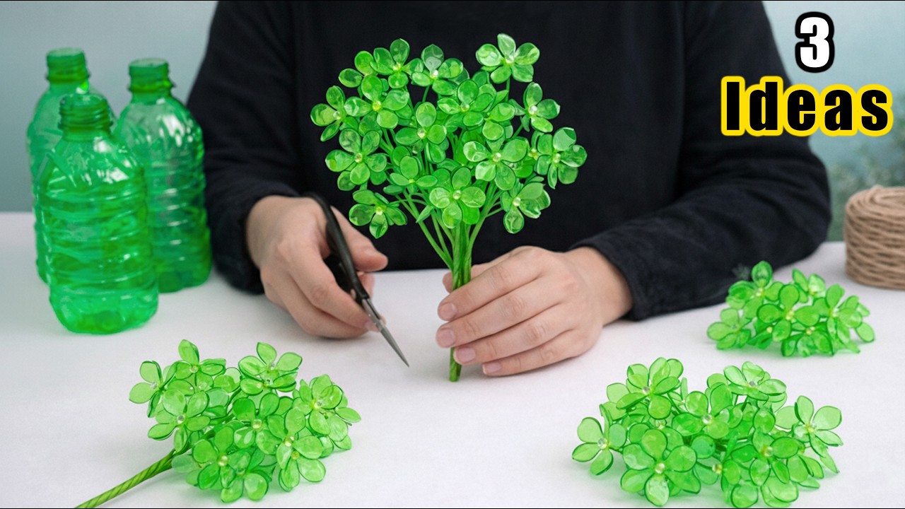 How To Make Flowers From Plastic Bottles | 3 DIY Ideas from Plastic Bottles #plasticbottleCrafts