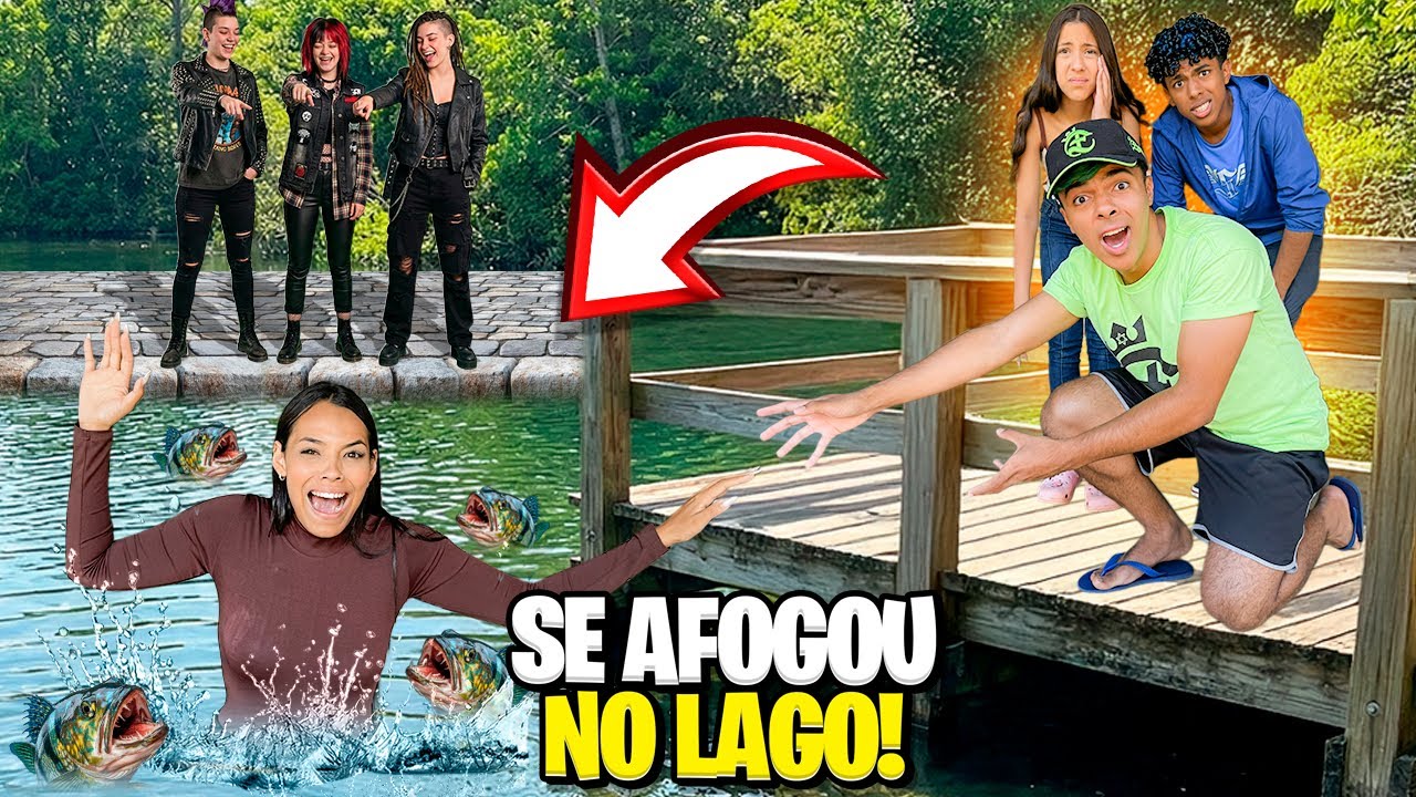 JOGARAM A JHENIFER NO LAGO E ELA SE AFOGOU‼️😱 *trolamos minha mãe 