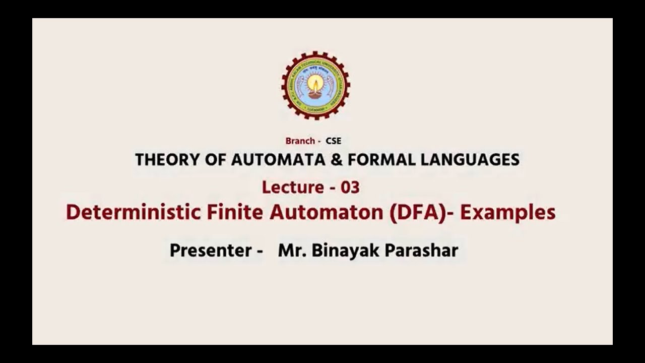 Theory of Automata & Formal Languages | Deterministic Finite Automaton (DFA)- Examples |AKTU Digital