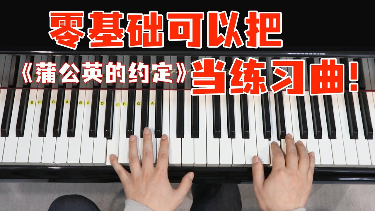 零基础 自学钢琴 ，是可以学周杰伦的《蒲公英的约定》，左手弹法逐一讲解！