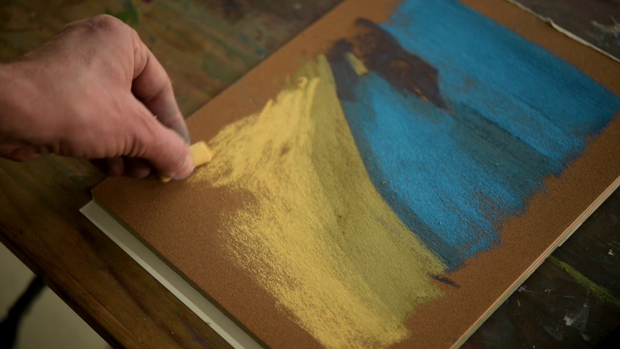Create a Seascape in pastel with only 6 colors