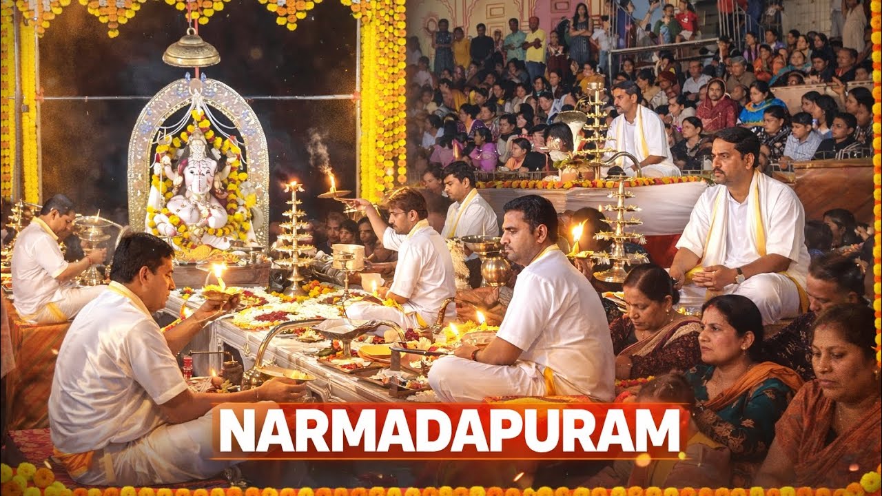 Chandra Grahan Special 🌕 | Narmadapuram Mein Maha Aarti & Live Darshan
