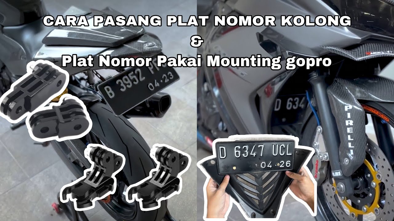 Tutorial Pasang Plat Nomor Depan di Kolong & Bracket Plat Nomor Belakang Pakai Mounting GoPro | R25