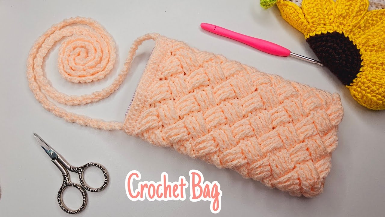💖TUTORIAL: BOLSO A #CROCHET FUNDA O ESTUCHE PARA MÓVIL! 🥰 Crochet Bag