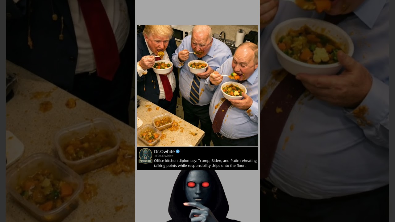 Trump Biden Putin Office Kitchen Veggie Meltdown