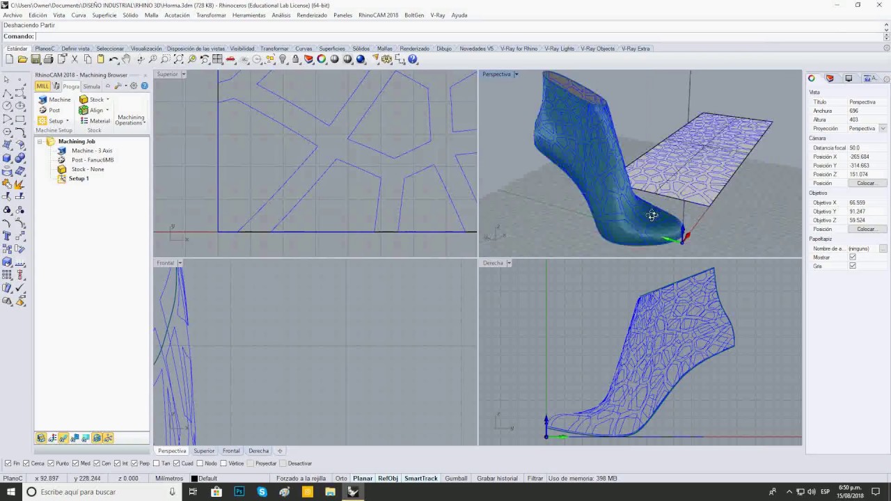 Tutorial De Como Usar herramientas fluir superficies y partir En Rhinoceros 3D