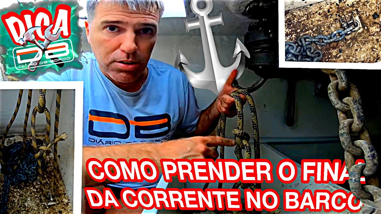 COMO PRENDER A CORRENTE DO GUINCHO NO BARCO? | DICA DE MANUTENÇÃO | CABO NA CORRENTE |