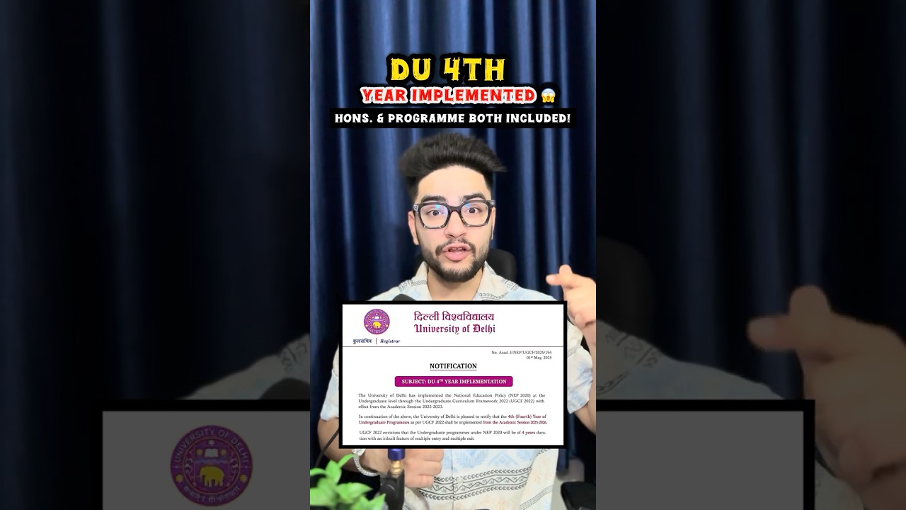 🚨DU 4th year IMPLEMENTED‼️PROGRAM & HONS. BOTH😱