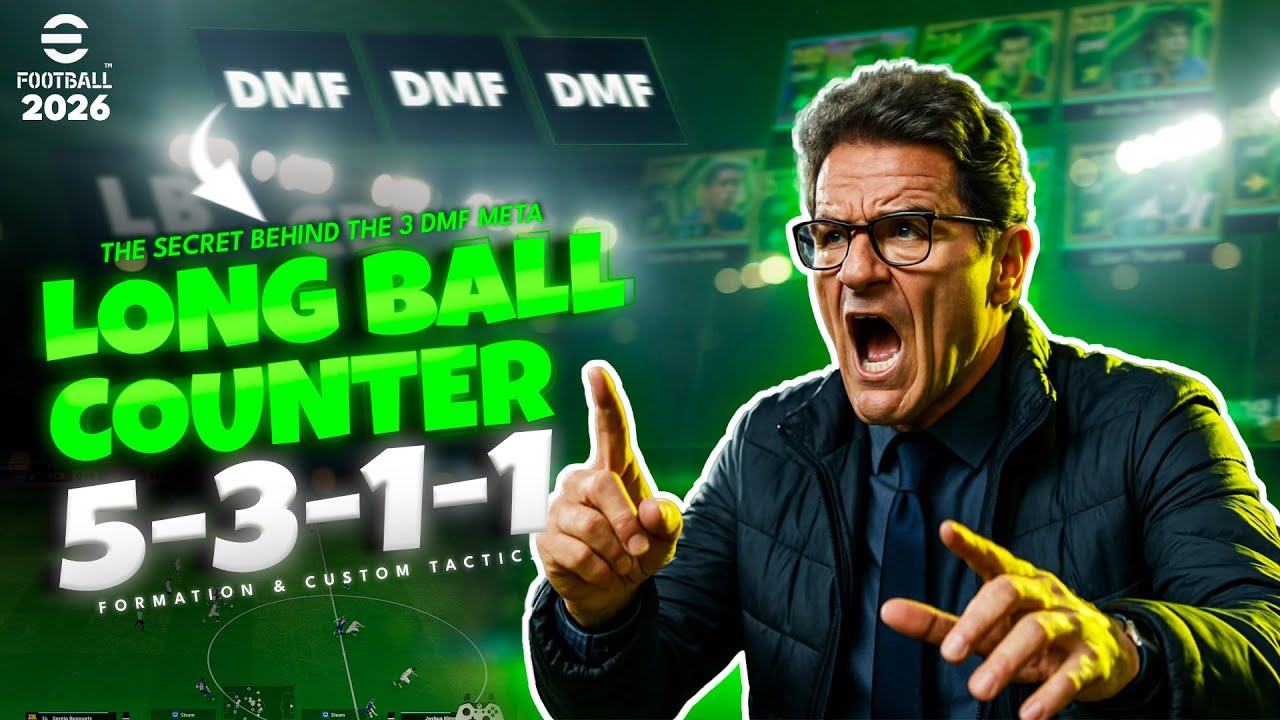 🔥eFootball 2026 | Индивидуальная схема 5-3-1-1 с длинными передачами — доминируйте с глубокой обо...