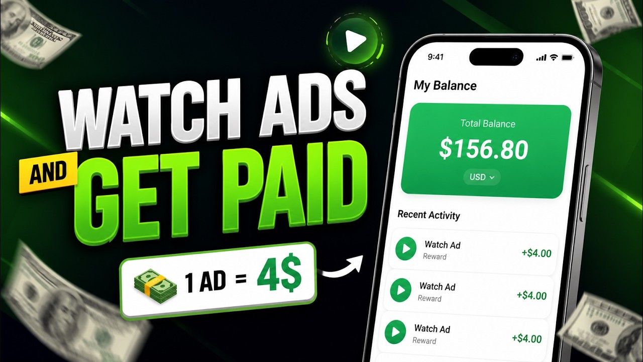 Watch Ads & Get Paid $4 Per Ad | Best Online Earning App 2026