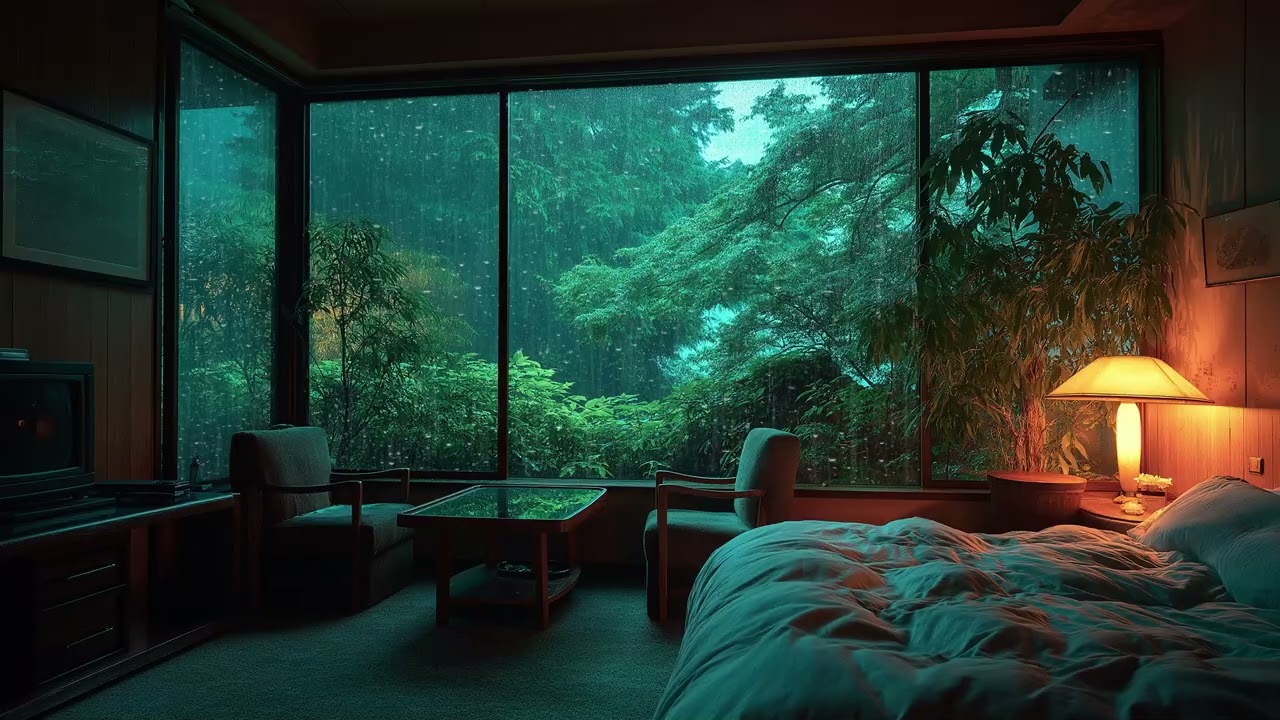 🛏️ Cozy Rainy Bedroom Piano | Soft Piano with Rain Sounds | 3 Hours Calm Music for Study Relaxation