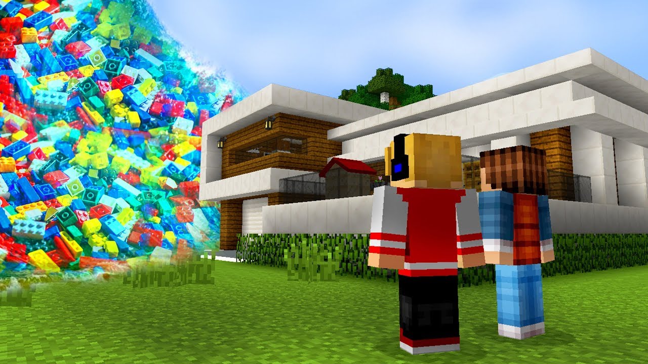 TSUNAMI DE LEGO DESTRUIU MINHA CASA NO MINECRAFT !