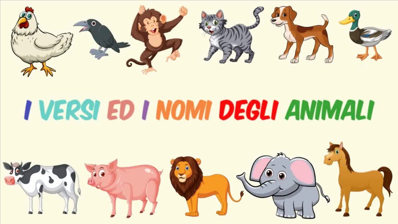 Versi degli animali | Animali | Animali per bambini | Versi animali per bambini