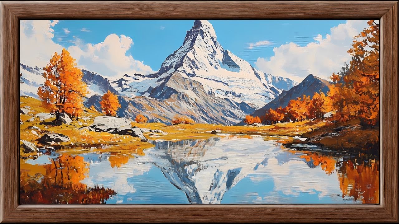 Matterhorn Lake Reflection Switzerland | Frame TV Art 4K Screensaver | Monet Style