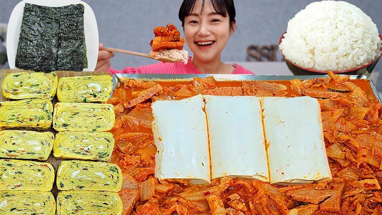 삼겹&스팸 김치찜에 순두부 추가! 계란말이에 김, 흰쌀밥까지 집밥 꿀조합 리얼사운드 Kimchijjim MUKBANG ASMR