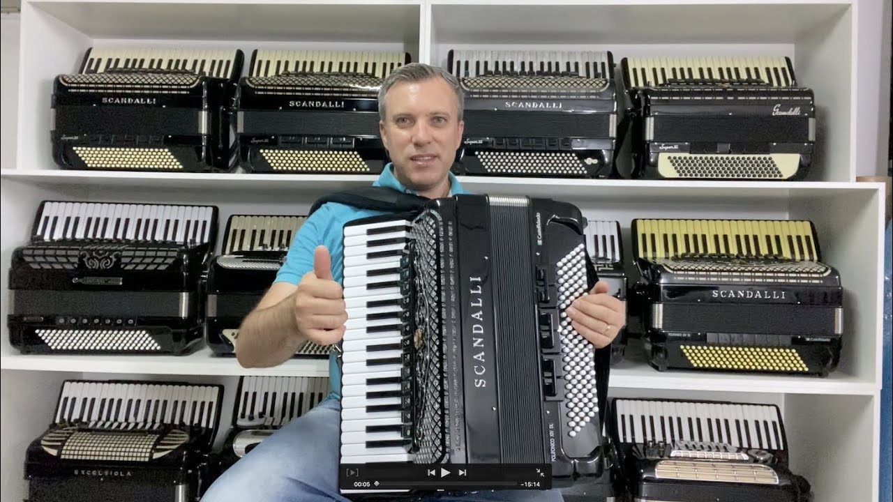 Acordeon Scandalli Polifônico XIV DL Anos 90 - Quarta de voz - Jeferson Oliveira