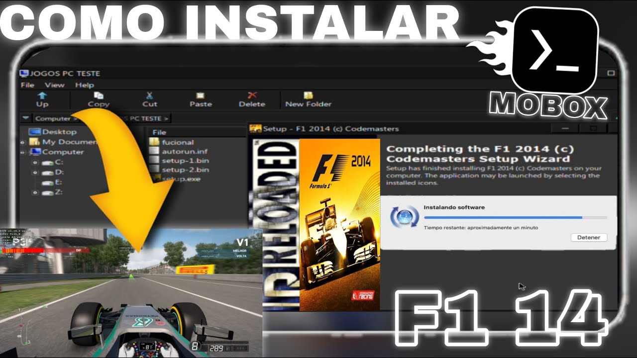 Como instalar F1 2014 passo a passo no mobox emulator.