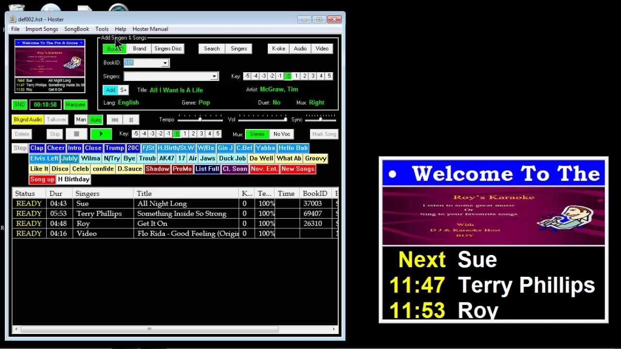 Hoster's Show Display Setup