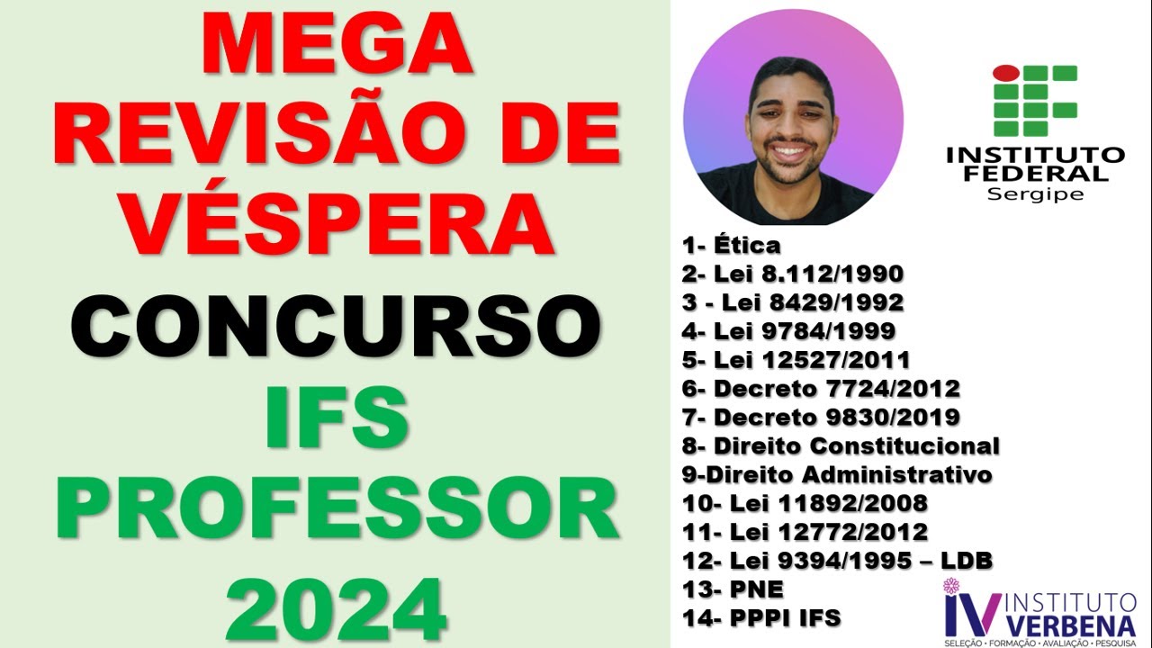 REVISÃO DE VÉSPERA IFS PROFESSOR 2024