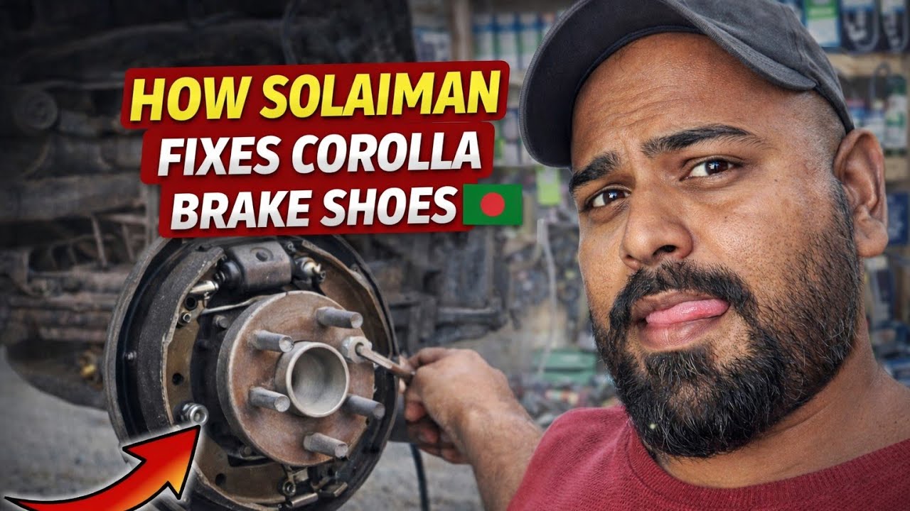 Toyota Corolla Brake Shoes Service | Desi Mechanic SoLaiman ☺️🔧 | Full Repair Process